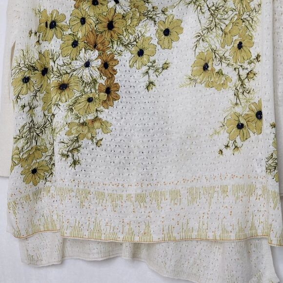 Guinevere Linen Cotton Floral Oversized Top Size XS - Picture 4 of 9
